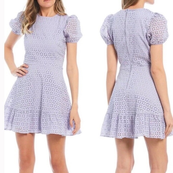 Speechless Lilac Eyelet Summer Vacation Casual Mini Dress - Picture 3 of 5